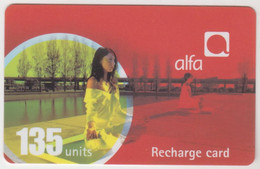 LEBANON - Girl, Alfa Recharge Card 135 Units(glossy Surface), Exp.date 18/08/06, Used - Libano