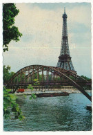 CPSM Dentelée 10.5 X 15 PARIS Et Ses Merveilles La Seine Et La Tour Eiffel (1887-1889) Vues De L'Avenue De New York Pont - Tour Eiffel