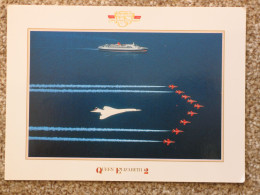 CUNARD LINE QUEEN ELIZABETH 2 (QE2) WITH CONCORDE AND THE RED ARROWS - Steamers