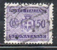 ITALY KINGDOM ITALIA REGNO 1945 LUOGOTENENZA SEGNATASSE POSTAGE DUE TASSE SENZA FILIGRANA CENT. 50c USATO USED OBLITERE' - Strafport