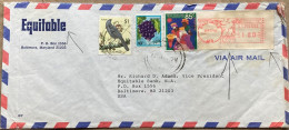 NEW ZEALAND-USA COMBO COVER USED, BIRD, GRAPE FRUIT, PLANT, CHRISTMAS, +USA-METER STAMP, LABEL, FIRM EQUITABLE, NELSON & - Lettres & Documents