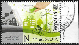 2016 Ukraine  Mi. 1540  Used      " Think Green " - 2016