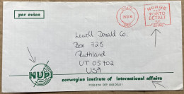 NORWAY1990, ILLUSTRATE COVER, USED TO USA, METER MACHINE CANCEL, NORGE POST, PORTO BETALT, COVER NUP, OF INTERNATIONAL A - Covers & Documents