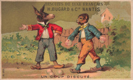 Nantes * Publicité Biscuits De Luxe Français H. BUGARD & Cie * Chromo * Jeu De Boules Pétanque âne Donkey Singe Monkey - Nantes