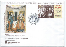 Bulgaria Cover 1992,postmark Philatelic Exhibition - Cyril And Methodius, - Brieven En Documenten