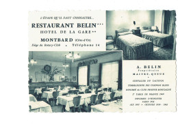 Cpm - 21 - MONTBARD Hôtel De La Gare BELIN-TERRILLON Maître Queux - Restaurant Chambre Salle à Manger Siège ROTARY Club - Montbard