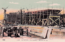 La Seyne Sur Mer - Interieur Des Chantiers - Batiment Sur Cale - En Construction  -  CPA °J - La Seyne-sur-Mer