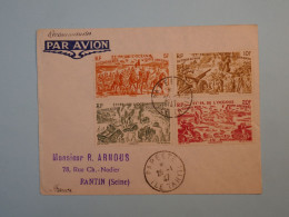 BT16 ETAB. OCEANIE  BELLE LETTRE CURIOSITé  RARE 1947   PAPEETE  A  PANTIN   FRANCE +FOURVOYé MONTREAL++ ++ - Briefe U. Dokumente