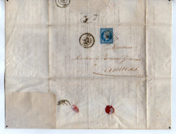 TB 4287 - 1858 - LAC - Lettre De M.DESCHAMPS Meunuisier à EU Pour M Le Procureur Général Près La Cour Impériale à AMIENS - 1849-1876: Classic Period