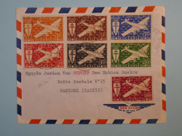 BT16 ETAB. OCEANIE  BELLE LETTRE BINATIONALITé INDOCHINE 1955  TUAMOTU A PAPEETE +AFF. PLAISANT+ - Lettres & Documents