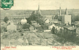 CPA 86- SAINT BENOIT-LIGUGE- LE BOURG ET L'ABBAYE SAINT MARTIN 1908 - Saint Benoit