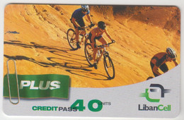 LEBANON - Premiere Plus - Mountain Bikes, Libancell Recharge Card 40 Units, Exp.date 18/09/05, Used - Lebanon