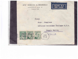 TEM17436  - IZMIR  25.4.58  /     AIRMAIL COVER WITH INTERESTING POSTAGE - Covers & Documents