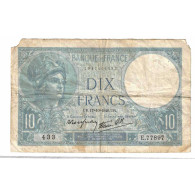 France, 10 Francs, Minerve, 1940, E.77897, B, Fayette:7.17, KM:84 - 10 F 1916-1942 ''Minerve''