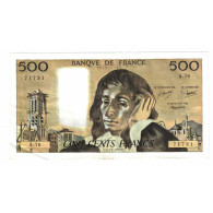 France, 500 Francs, Pascal, 1977, A.76, SUP, Fayette:71.17, KM:156d - 500 F 1968-1993 ''Pascal''