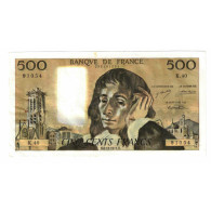 France, 500 Francs, Pascal, 1973, K.40, TTB+, Fayette:71.10, KM:156b - 500 F 1968-1993 ''Pascal''