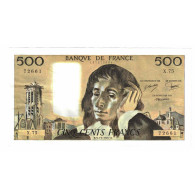 France, 500 Francs, Pascal, 1977, X.75, SUP, Fayette:71.17, KM:156d - 500 F 1968-1993 ''Pascal''