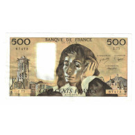 France, 500 Francs, Pascal, 1977, Z.75, TTB+, Fayette:71.17, KM:156d - 500 F 1968-1993 ''Pascal''