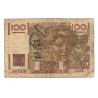 France, 100 Francs, Jeune Paysan, 1954, J.594, B, Fayette:28bis.3, KM:128e - 100 F 1945-1954 ''Jeune Paysan''