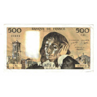 France, 500 Francs, Pascal, 1977, Z.81, TB+, Fayette:71.17, KM:156d - 500 F 1968-1993 ''Pascal''