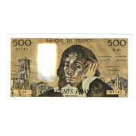 France, 500 Francs, Pascal, 1973, K.40, TTB+, Fayette:71.10, KM:156b - 500 F 1968-1993 ''Pascal''