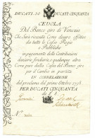 50 DUCATI CEDOLA BANCO GIRO DI VENEZIA 01/10/1798 SUP+ - Other & Unclassified