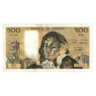 France, 500 Francs, Pascal, 1973, M.31, TB+, Fayette:71.9, KM:156b - 500 F 1968-1993 ''Pascal''