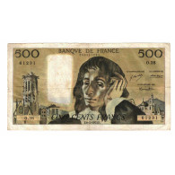 France, 500 Francs, Pascal, 1973, O.38, TB+, Fayette:71.10, KM:156b - 500 F 1968-1993 ''Pascal''