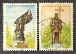 MAC5418-19U5 - 5th. Centenary Of Pedro Álvares Cabral Birth - Complete Set Of 2 Used Stamps - Macau - 1968 - Gebruikt