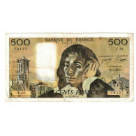 France, 500 Francs, Pascal, 1974, F.44, TB+, Fayette:71.12, KM:156c - 500 F 1968-1993 ''Pascal''