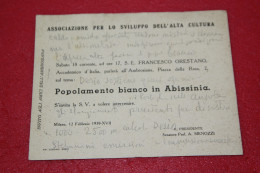 Libya Tripoli Cartolina Per Il Popolamento Bianco In Abissinia + Dati Del Tempo 1928  - Libië