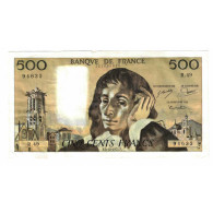 France, 500 Francs, Pascal, 1974, R.49, TTB, Fayette:71.12, KM:156c - 500 F 1968-1993 ''Pascal''