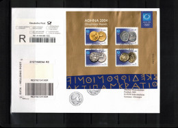 Greece 2004 Olympic Games Athens  Michel Block 32 Interesting Registered Letter FDC - Summer 2004: Athens