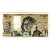France, 500 Francs, Pascal, 1975, N.54, TB, Fayette:71.13, KM:156c - 500 F 1968-1993 ''Pascal''