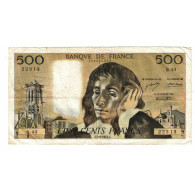 France, 500 Francs, Pascal, 1974, Q.43, TB, Fayette:71.11, KM:156b - 500 F 1968-1993 ''Pascal''
