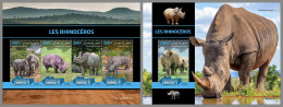 DJIBOUTI 2022 MNH Rhinos Nashörner Rhinoceros M/S+S/S - OFFICIAL ISSUE - DHQ2323 - Rhinoceros
