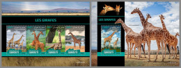 DJIBOUTI 2022 MNH Giraffes Giraffen Girafes M/S+S/S - OFFICIAL ISSUE - DHQ2323 - Girafes