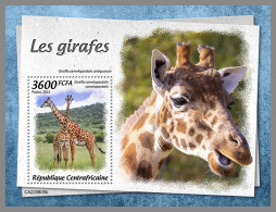 CENTRAL AFRICAN 2022 MNH Giraffes Giraffen Girafes S/S - OFFICIAL ISSUE - DHQ2323 - Giraffes
