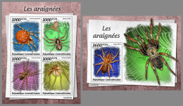 CENTRAL AFRICAN 2022 MNH Spiders Spinnen Araignees M/S+S/S - OFFICIAL ISSUE - DHQ2323 - Spinnen