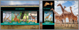 DJIBOUTI 2022 MNH Giraffes Giraffen Girafes M/S+S/S - IMPERFORATED - DHQ2323 - Giraffes
