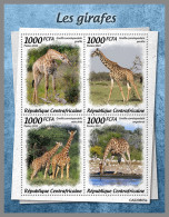 CENTRAL AFRICAN 2022 MNH Giraffes Giraffen Girafes M/S - IMPERFORATED - DHQ2323 - Giraffes