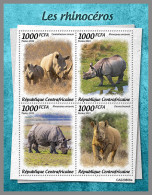 CENTRAL AFRICAN 2022 MNH Rhinos Nashörner Rhinoceros M/S - IMPERFORATED - DHQ2323 - Rhinoceros