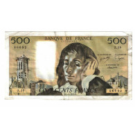 France, 500 Francs, Pascal, 1976, Z.59, TB, Fayette:71.14, KM:156d - 500 F 1968-1993 ''Pascal''