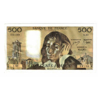 France, 500 Francs, Pascal, 1975, S.50, TTB+, Fayette:71.13, KM:156c - 500 F 1968-1993 ''Pascal''