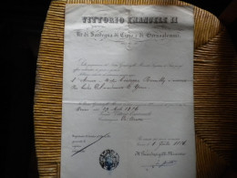 ITALIE - TORINO - 1856 - VITTORIO EMANUELE II - Nomination D Un Vice Juge  A YENNE - Historical Documents