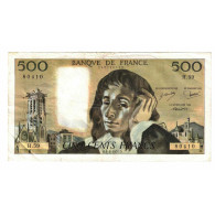 France, 500 Francs, Pascal, 1976, H.59, TB+, Fayette:71.14, KM:156d - 500 F 1968-1993 ''Pascal''