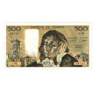 France, 500 Francs, Pascal, 1976, V.66, TTB, Fayette:71.15, KM:156d - 500 F 1968-1993 ''Pascal''