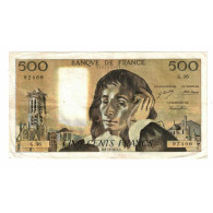 France, 500 Francs, Pascal, 1973, G.36, TB+, Fayette:71.10, KM:156b - 500 F 1968-1993 ''Pascal''