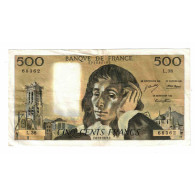 France, 500 Francs, Pascal, 1973, L.38, TB, Fayette:71.10, KM:156b - 500 F 1968-1993 ''Pascal''