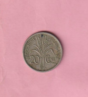 FRANCE -  20 CENT / CENTIMES - INDOCHINE FRANCAISE 1941 - - French Indochina